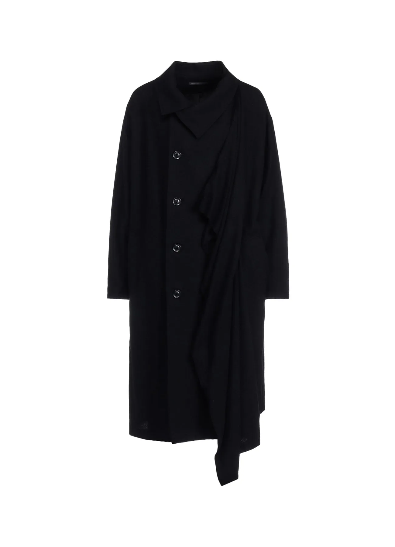 WOOL FLANNEL LEFT FLAP PANEL COAT