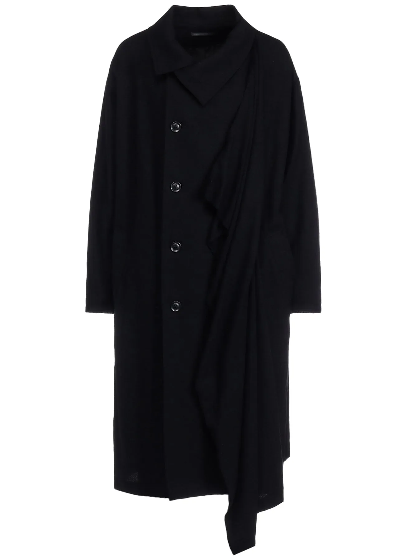 WOOL FLANNEL LEFT FLAP PANEL COAT