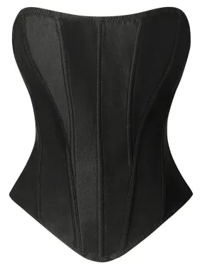 Y2K Fashion Retro Strapless Open Back Bustier Corset Crop Top